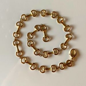 Horse Bit / Bridle Chain Statement Belt in Gold